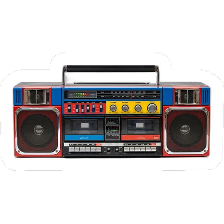 Retro boombox sticker