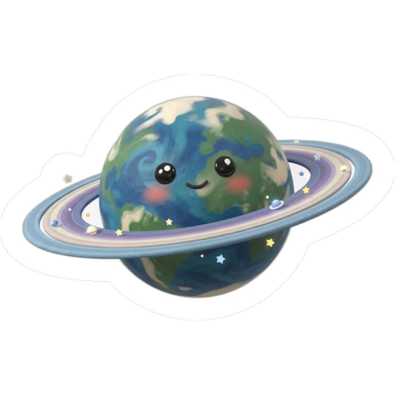 Ringed planet sticker