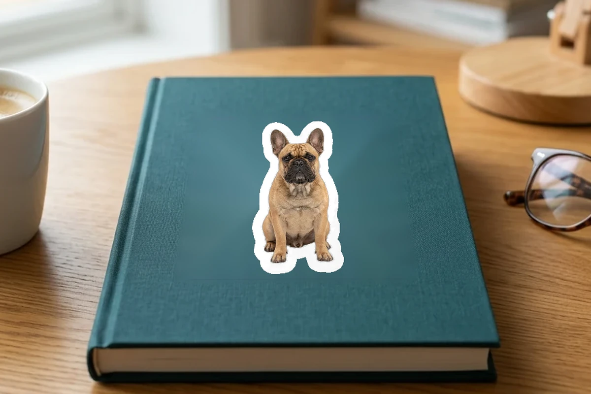 Fransk bulldog – dekal av eget foto, applicerad i verklig miljö